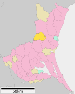 Location of Shirosato in Ibaraki Prefecture