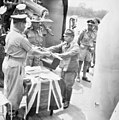 The official surrender ceremony of the Japanese to the Australian forces at Kuching on 11 September 1945.