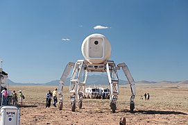 Front view of rover with habitat