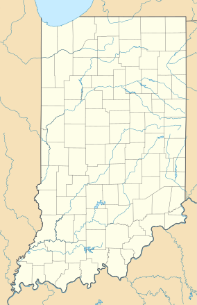 Map showing the location of Hanging Rock and Wabash Reef National Natural Landmark