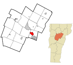 Location in Washington County and the state of Vermont.