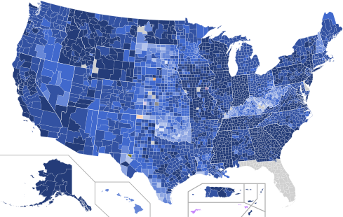 First-place results by county