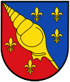 Rostellaria-Schneckenhaus im Wappen der ehemaligen Gemeinde Stainztal, Weststeiermark