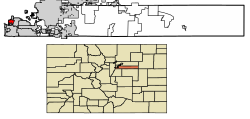 Location of the City of Sheridan in Arapahoe County, Colorado.