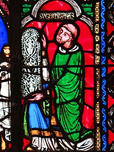 Abbot Suger depicted in the Tree of Jesse window (19th c.)