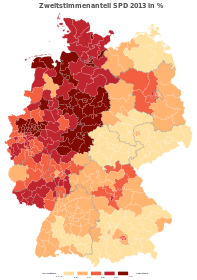 SPD ﻿10,9 – 18 % ﻿> 18 – 23 % ﻿> 23 – 28 % ﻿> 28 – 33 % ﻿> 33 – 44 %