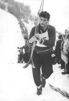 Recknagel beim Oster-Skispringen in Oberwiesenthal (1970)
