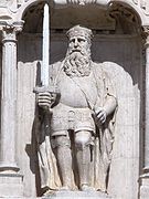Statue of El Cid included in the 14th- to 15th-century "Santa María" gateway, Burgos