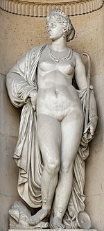 Marble statue of Circe, nude