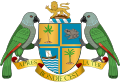Wappen Dominicas: Zwei Kaiseramazonen