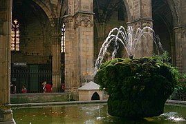 The Fountain in the Atrium of the Santa Eulàlia