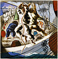 Image 1 Candido Portinari A preparatory study for Discovery of the Land, a mural in the United States Library of Congress Hispanic Reading Room, by Candido Portinari. Portinari was a Brazilian painter who was a prominent and influential practitioner of the neorealism style. The mural depicts two sailors who might have been found in either the fleets of Christopher Columbus or Pedro Álvares Cabral, and is part of a series of four that show the colonization of the Americas by Europeans. More selected pictures