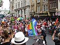 Double-Venus rainbow flag at London Pride parade, England, 2011