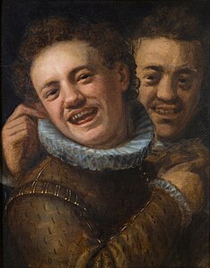 Hans von Aachen: Doppel-Selbstporträt als lachender Mann, vor 1574