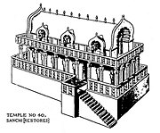 Illustration of Temple 40 at Sanchi, dated to the 3rd century BCE[45]