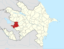 Map of Azerbaijan showing Kalbajar District