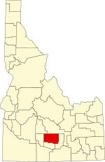 Map of Idaho highlighting Lincoln County