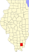 State map highlighting Saline County