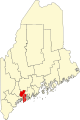 State map highlighting Sagadahoc County