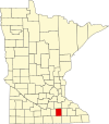 State map highlighting Steele County