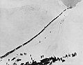 Image 16Miners and prospectors climb the Chilkoot Trail during the Klondike Gold Rush. (from History of Alaska)