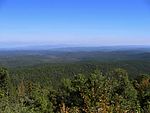 The view across Ouachita National Forest from atop the Standing Stairs Mountains.