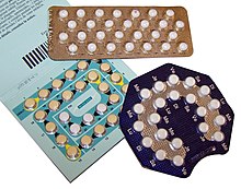 Several packages of birth control pills.