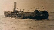 The burned out hulk of the SS Antonio López