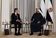 Secretary Blinken with UAE President Sheikh Mohamed bin Zayed Al Nahyan in Abu Dhabi, UAE, October 2023
