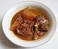 Semur beef stew sprinkled with bawang goreng