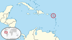 Location of Sint Eustatius (circled in red) in the Caribbean