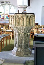 Photograph of the font at St Mary Magdalene, Norwich