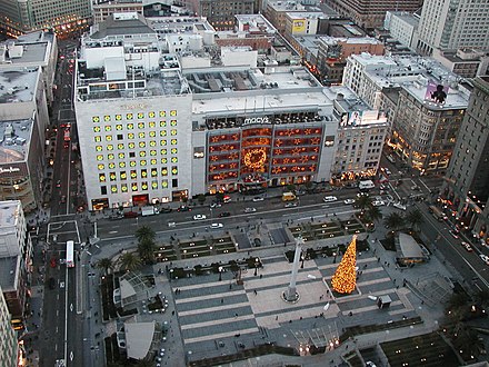 Aerial view of Union Square side at Yuletide