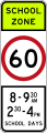 (R4-V106) 60 km/h Speed Limit School Zone (used in Victoria)