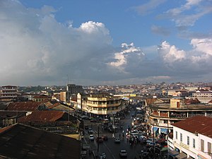 Aerial view of submetro Nhyiaeso in Kumasi Metropolitan Assembly (Kumasi Metropolis) in 2003