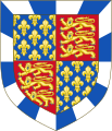 Beaufort arms (ancient): Royal arms of King Edward III within a bordure compony argent and azure