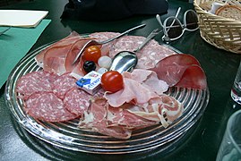 A platter of lunch meats