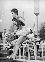 Hürdenspezialistin Karin Balzer – unter anderem Olympiasiegerin 1964 und hier drei Tage später Europameisterin im Hürdensprint – erreichte Platz fünf