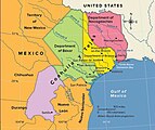 The four departments of Coahuila y Tejas.