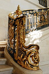 Neoclassical acanthuses of a staircase railing in the Petit Trianon, Versailles, France, by Ange-Jacques Gabriel, 1764[12]