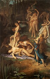The Death of Orpheus, by Émile Lévy, 1866, oil on canvas, Musée d'Orsay[99]