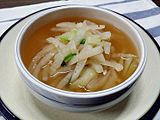 Dongchimi-doenjang-guk (soybean paste soup with dongchimi)