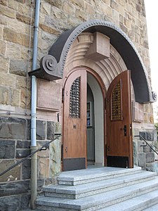 Portal of the Protestant Church in Wilnsdorf, North Rhine-Westphalia