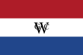 The flag of the Dutch West India Company, a charged horizontal triband.