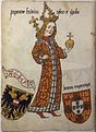 Darstellung Kaiser Friedrichs III. (Federzeichnung; Wappenbuch, Tirol, letztes Drittel 15. Jahrhundert)