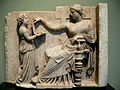 Image 34Gravestone of a woman with her slave child-attendant, c. 100 BC (from Ancient Greece)