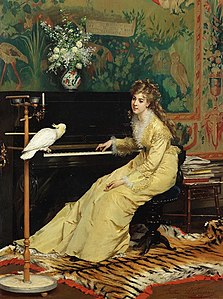Woman at the Piano with a Cockatoo, c. 1870