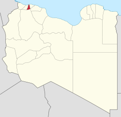 Die Lage von Munizip al-Dschifara in Libyen