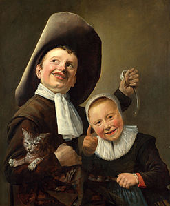 Judith Leyster, A Boy and a Girl with a Cat and an Eel, c. 1635