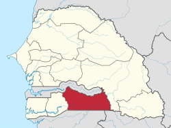 Location of Kolda in Senegal